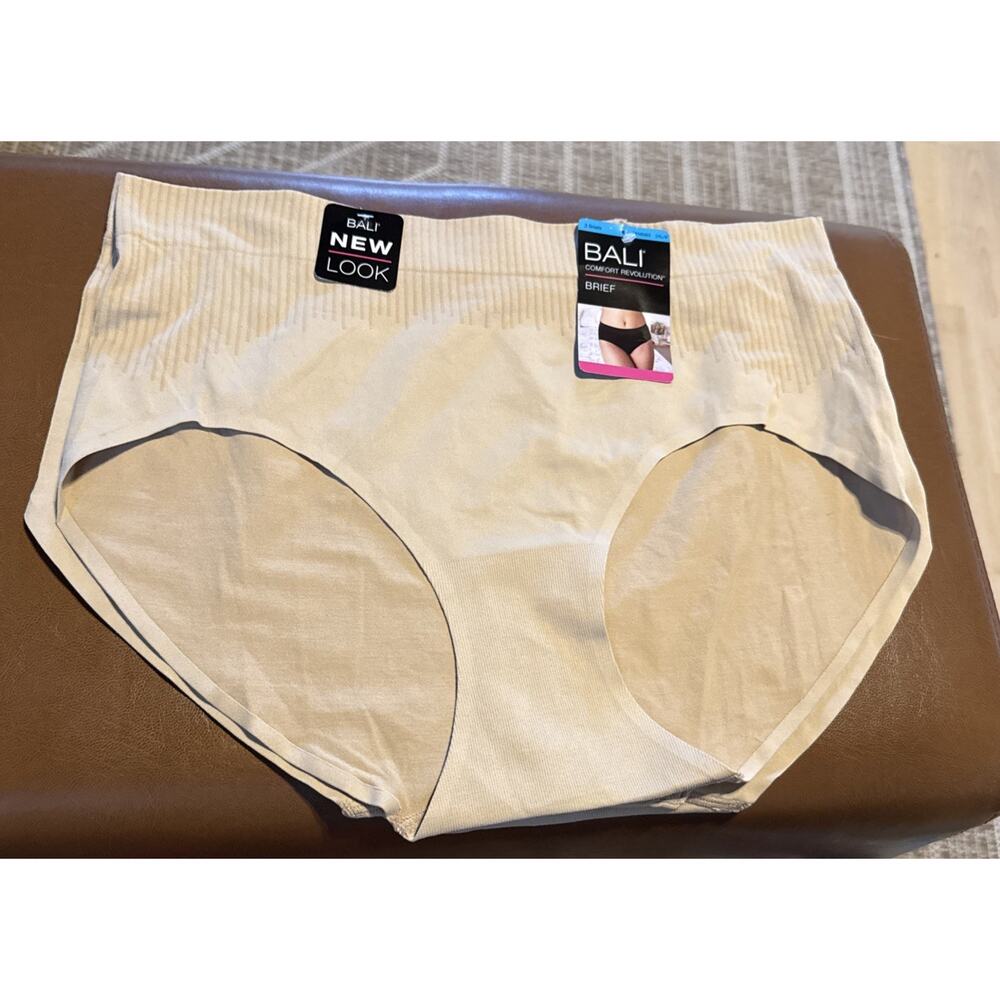 Bali Comfort Revolution Hi-Cut Panties Women 2XL/9 Beige 3 Pack DFMSH3 APRU NWT